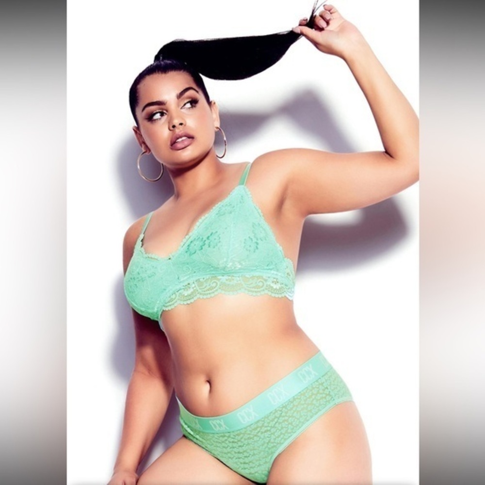 3/$25 City Chic CCX Lace Bralette, Mint Colored - Size XL 22